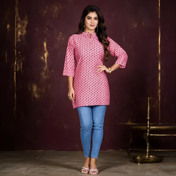 Pink_Printed_Straight_Kurti_for_Women