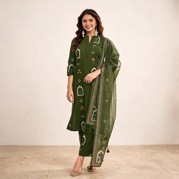 Green_Printed_Ethnic_Kurta_Set_for_Women