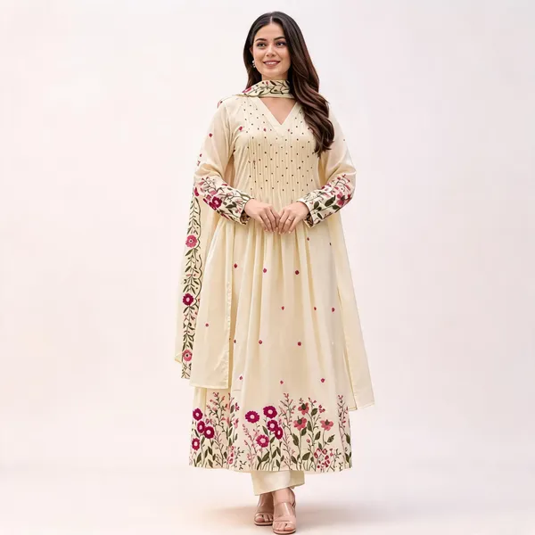 Cream_Floral_Anarkali_Suit_Set_for_Women