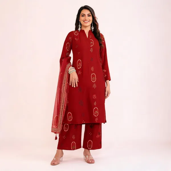 Red_Printed_Straight_Kurta_Set_for_Women