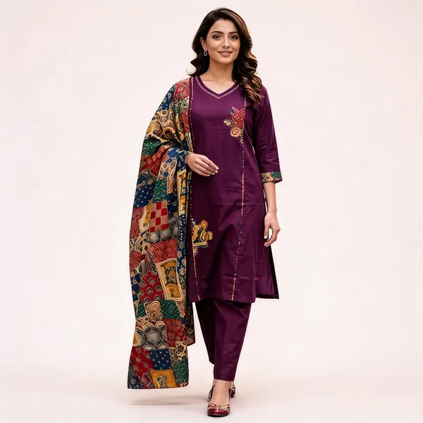 Purple_Straight_Kurta_Set_With_Dupatta_for_Women