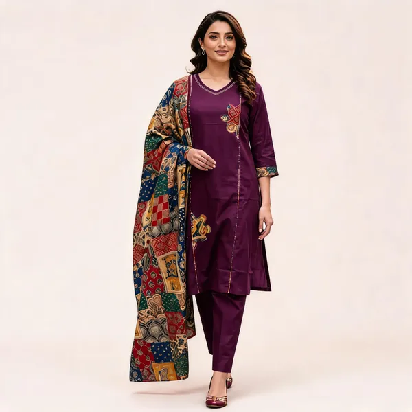 Purple_Straight_Kurta_Set_With_Dupatta_for_Women