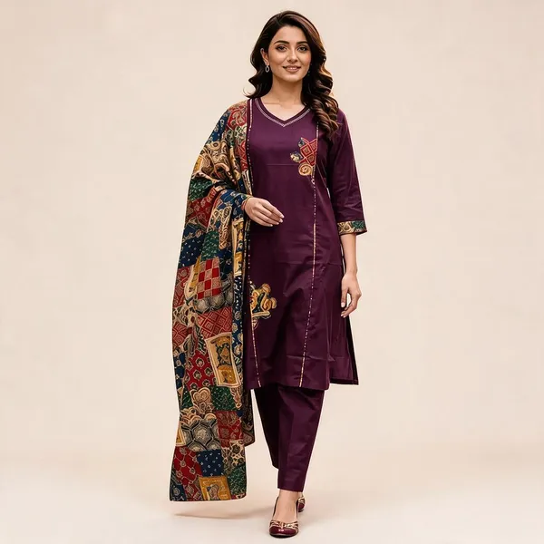 Purple_Straight_Kurta_Set_With_Dupatta_for_Women