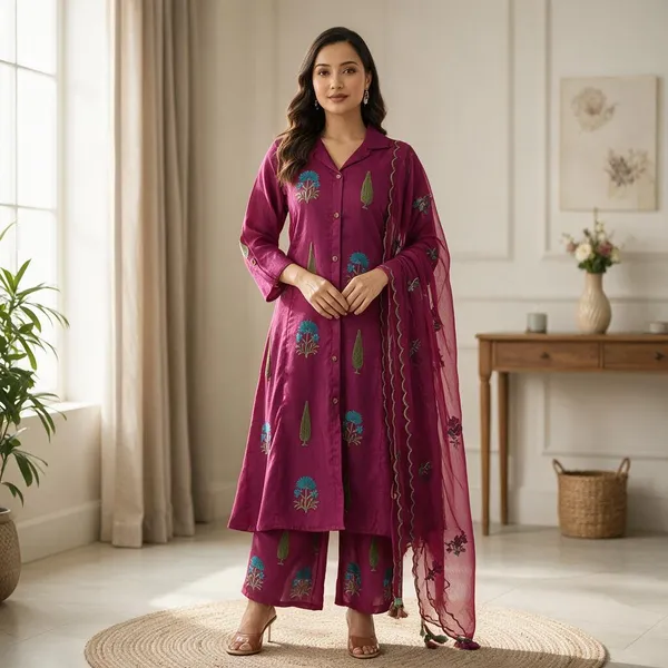 Sky_Blue_Cotton_Linen_Straight_Kurta_Set_For_Women
