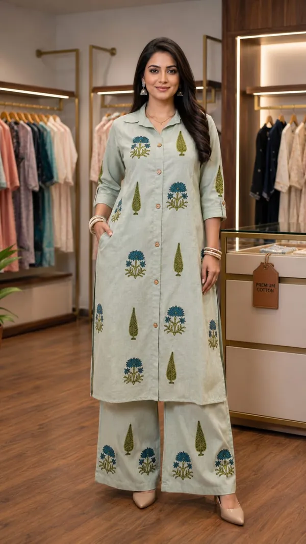Mint_Green_Cotton_Linen_Straight_Printed_Kurta_Set_For_Women