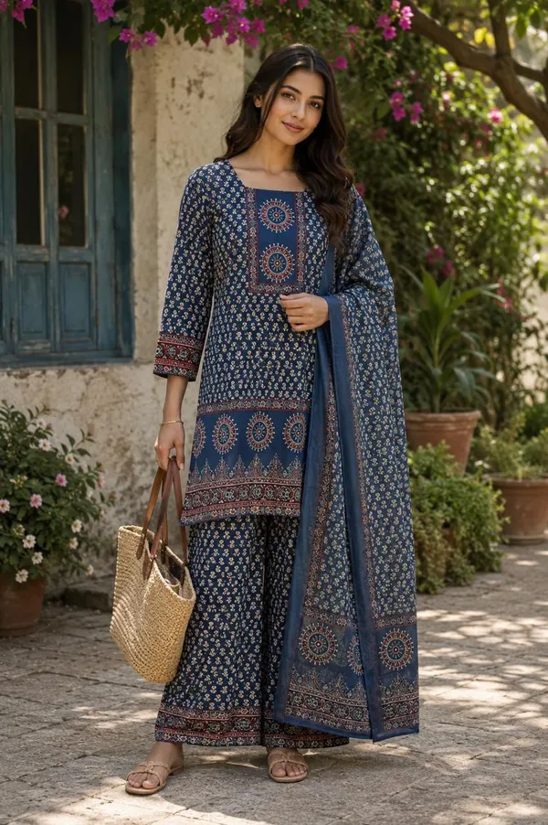 Blue_Rayon_Printed_Kurta_Palazzo_Dupatta_Set_For_Women