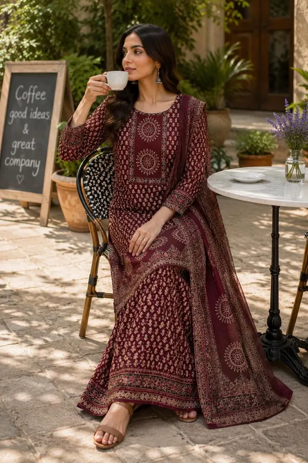 Maroon_Rayon_Straight_Kurta_Palazzo_Dupatta_Set_For_Women