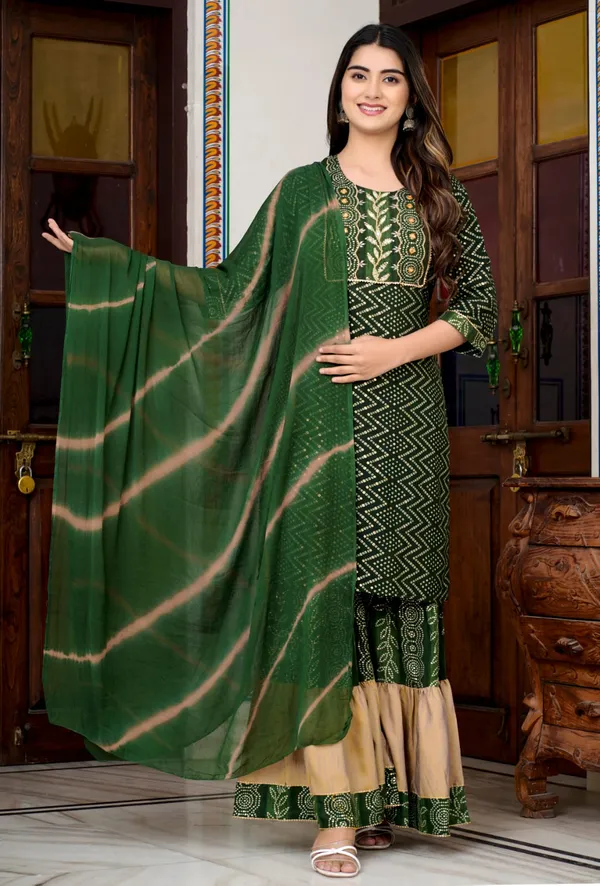 Green_Rayon_Printed_Kurta_Palazzo_Dupatta_Set_For_Women