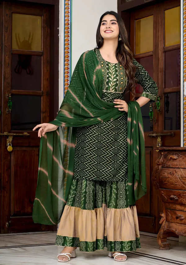 Green_Rayon_Printed_Kurta_Palazzo_Dupatta_Set_For_Women