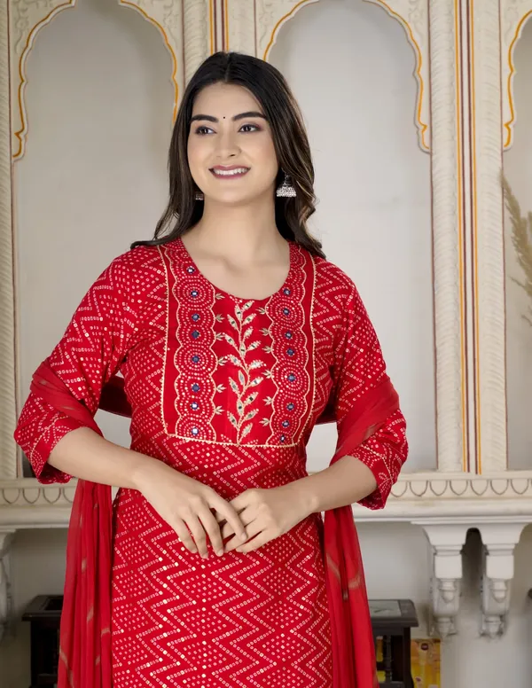 Red_Rayon_Printed_Kurta_Palazzo_Dupatta_Set_For_Women