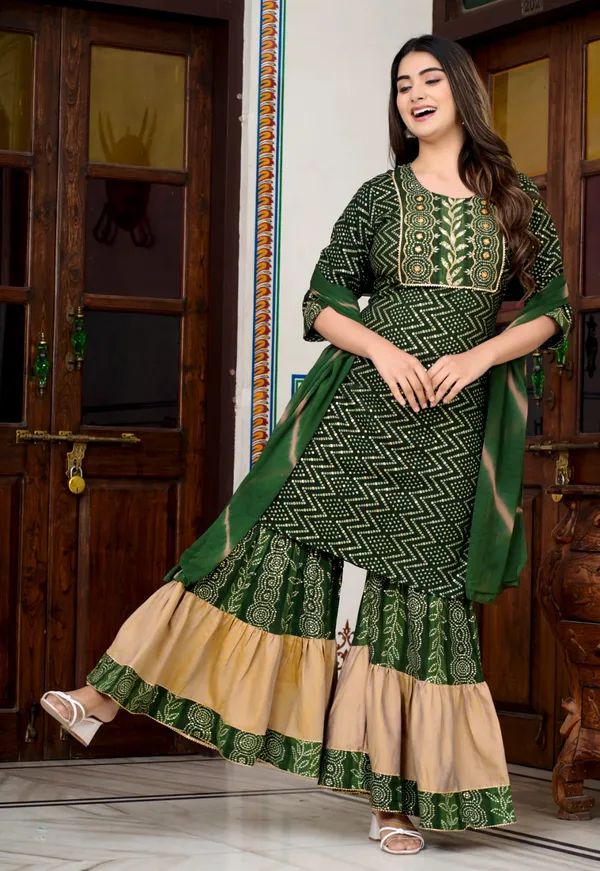 Green_Rayon_Printed_Kurta_Palazzo_Dupatta_Set_For_Women