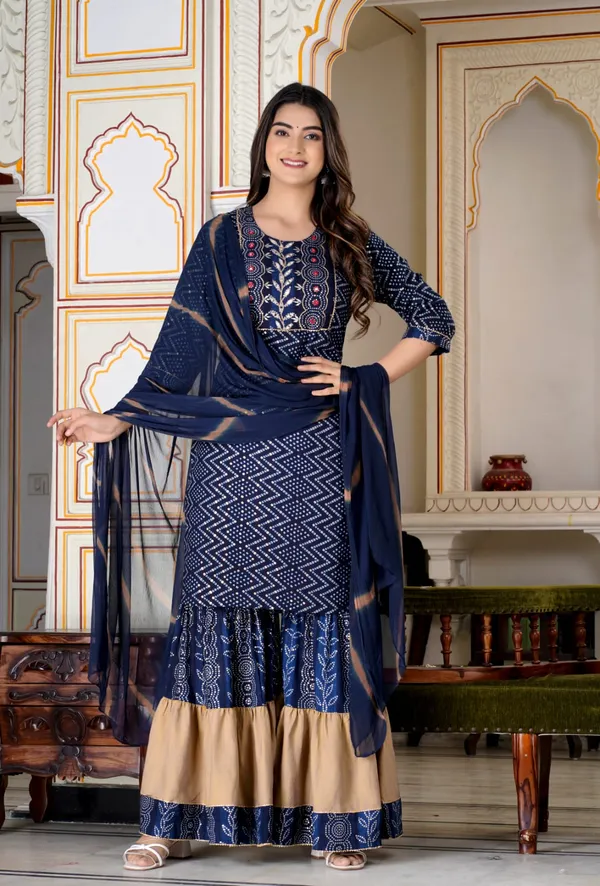 Navy_Blue_Rayon_Printed_Kurta_Palazzo_Dupatta_Set_For_Women