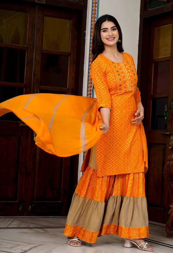 Orange_Rayon_Straight_Kurta_Palazzo_Dupatta_Set_For_Women
