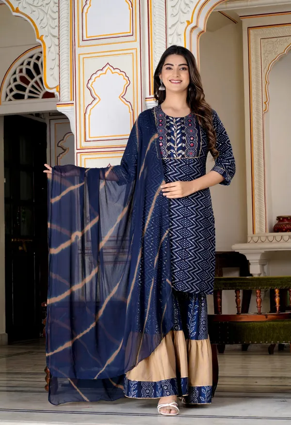 Navy_Blue_Rayon_Printed_Kurta_Palazzo_Dupatta_Set_For_Women