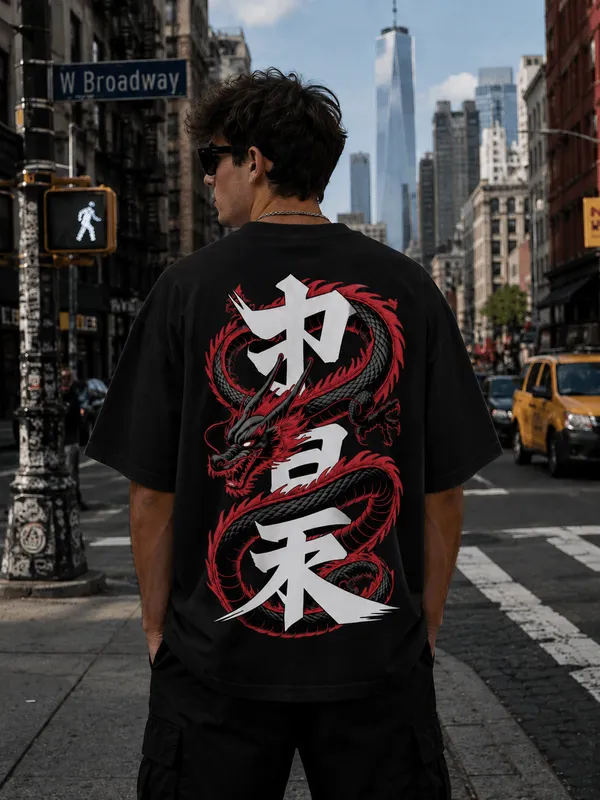 Black_Cotton_Oversized_Dragon_Graphic_T-Shirt_For_Men
