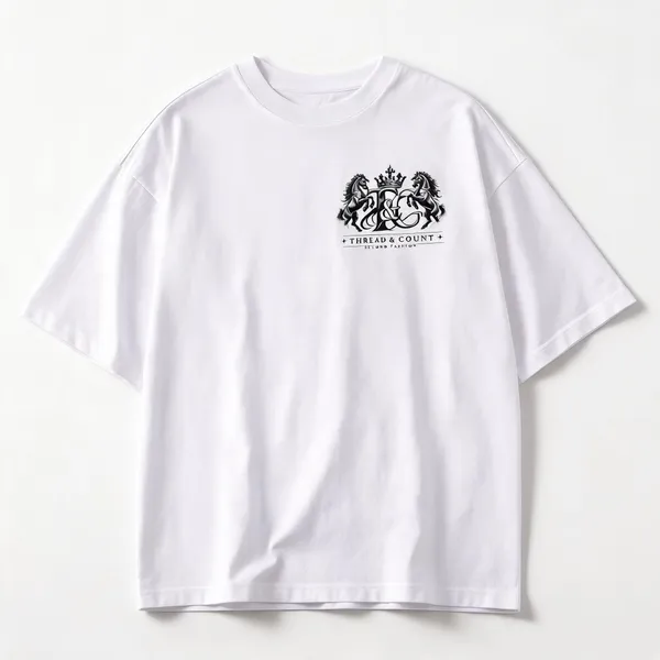 White_Cotton_Oversized_Crest_Graphic_T-Shirt_For_Men