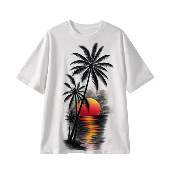White_Cotton_Oversized_Tropical_Graphic_T-Shirt_For_Women