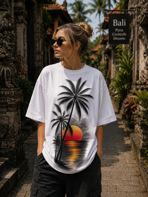 White_Cotton_Oversized_Tropical_Graphic_T-Shirt_For_Women