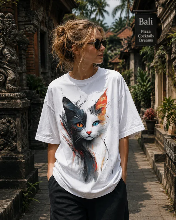 White_Cotton_Oversized_Cat_Graphic_T-Shirt_For_Women