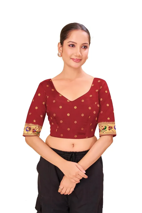 Women_Woven_Banarasi_Saree_Blouse