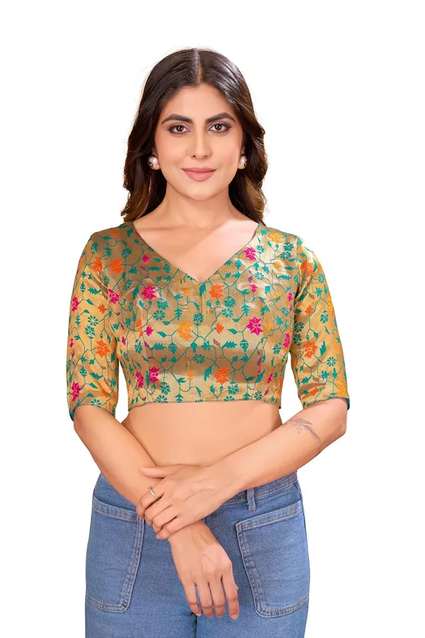 Women_Woven_Banarasi_Saree_Blouse