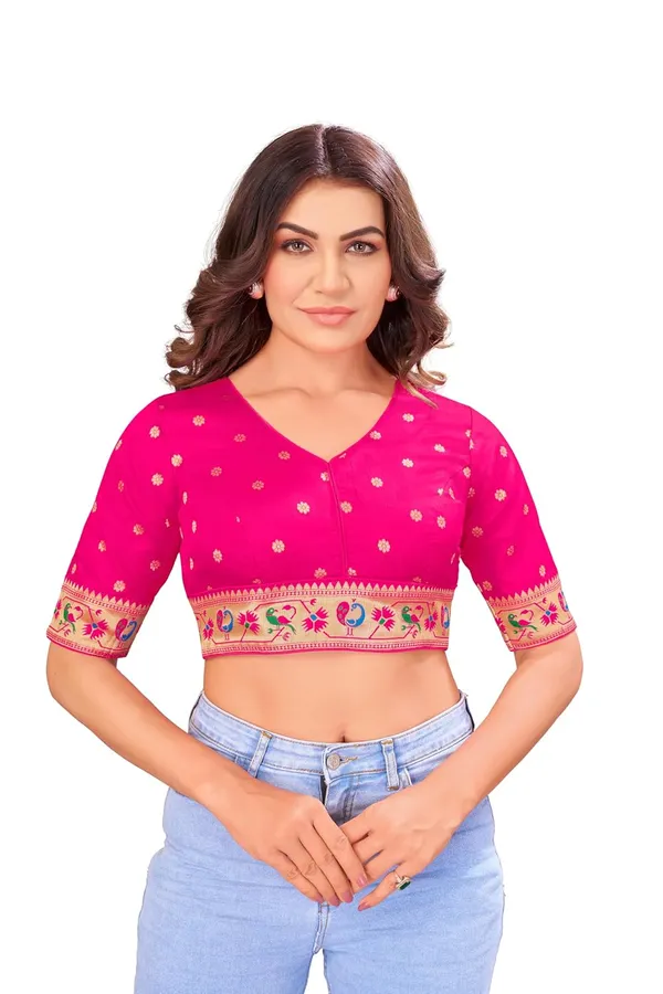Women_Woven_Banarasi_Saree_Blouse