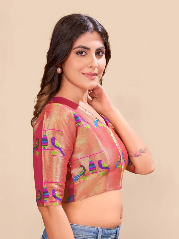 Women_Woven_Banarasi_Saree_Blouse