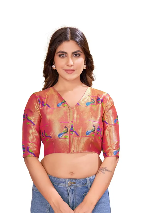 Women_Woven_Banarasi_Saree_Blouse