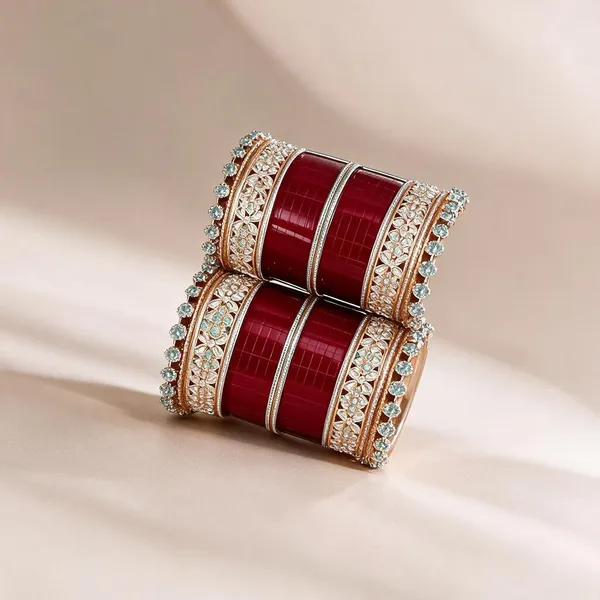 Red_Gold_Acrylic_Metal_Stone_Embellished_Bridal_Chooda_For_Women