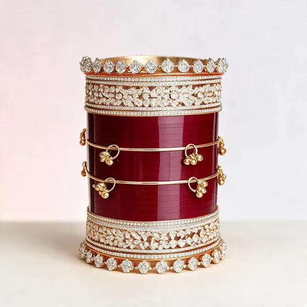 Red_Gold_Acrylic_Metal_Stone_Embellished_Bridal_Chooda_For_Women