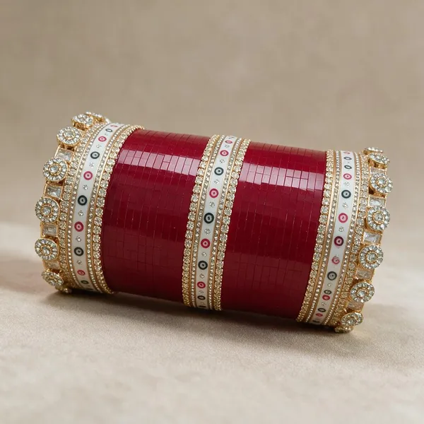 Red_Gold_Acrylic_Metal_Crown-Edge_Bridal_Chooda_For_Women
