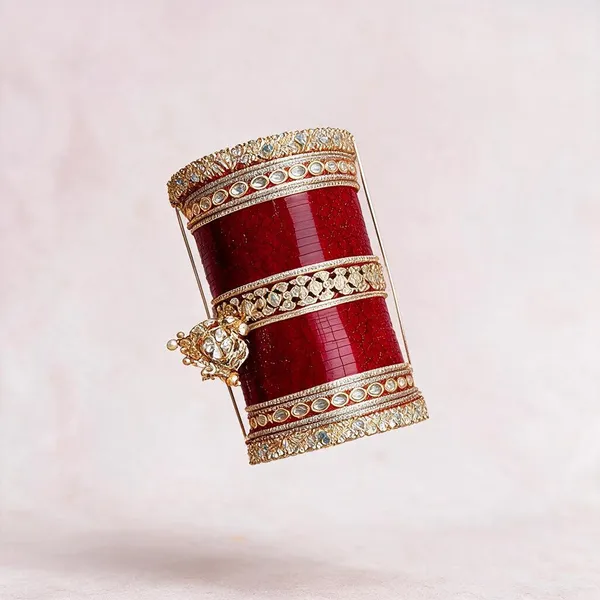 Red_Gold_Acrylic_Metal_Geometric_Embellished_Bridal_Chooda_For_Women