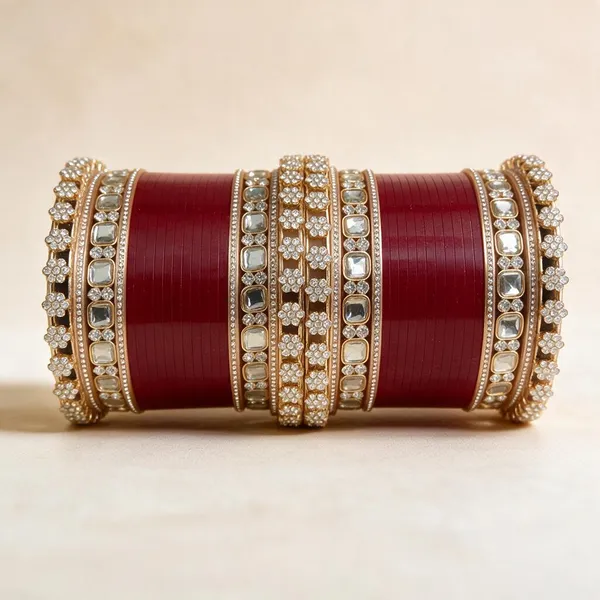 Red_Gold_Acrylic_Metal_Floral_Stone_Embellished_Bridal_Chooda_For_Women