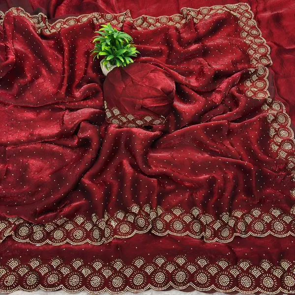 Red_Satin_Saree_With_Stone_&_Cutdana_Work