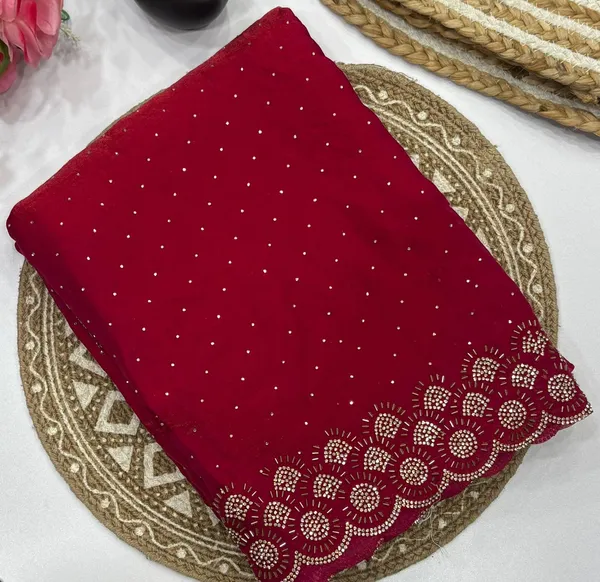 Red_Satin_Saree_With_Stone_&_Cutdana_Work
