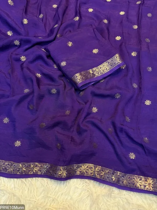 Purple_Viscose_Jacquard_Saree_With_Weaving_Design