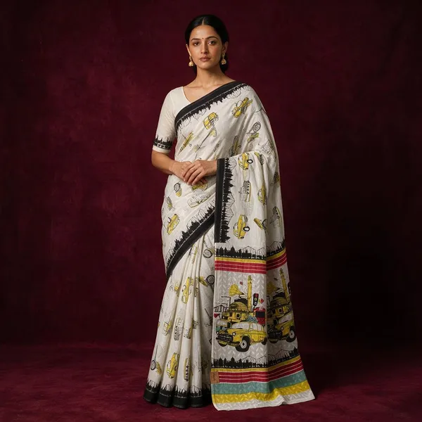 White_&_Multicoloured_Mul_Cotton_Saree