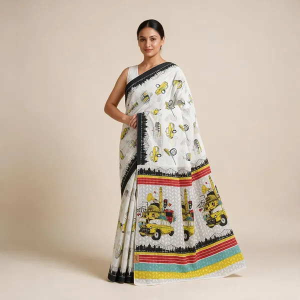 White_&_Multicoloured_Mul_Cotton_Saree