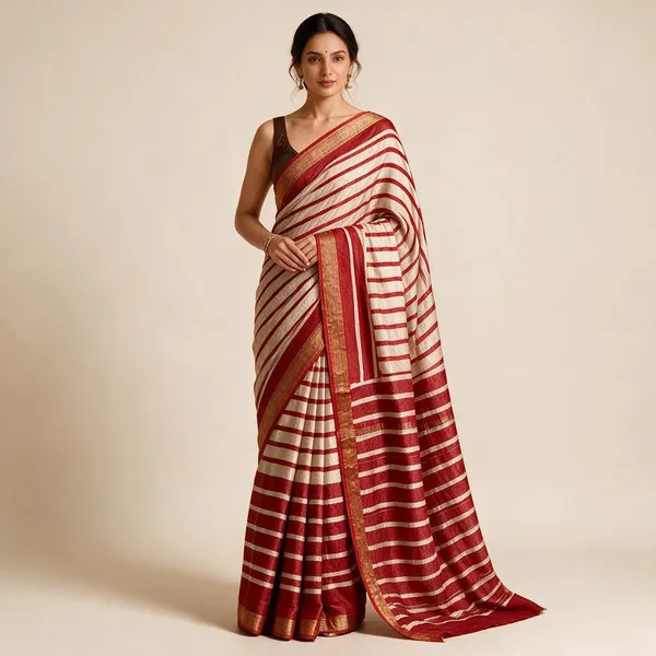 Red_&_Off_White_Maheshwari_Silk_Cotton_Block_Printed_Saree