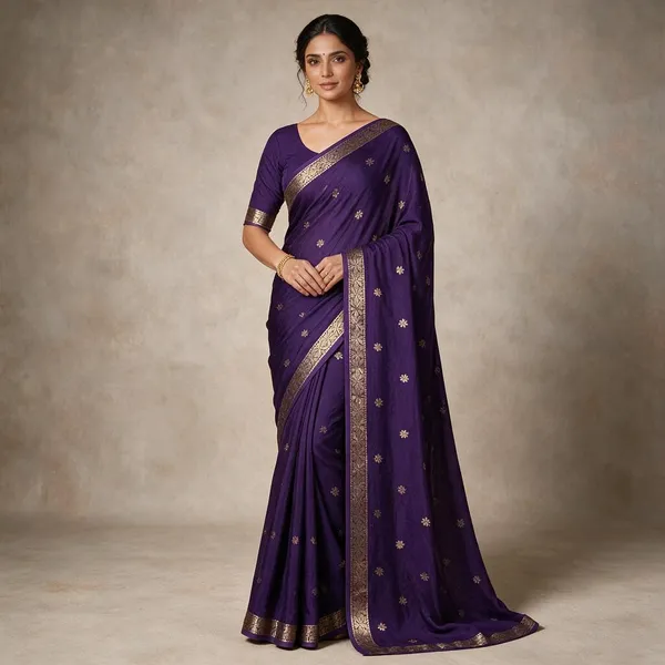 Purple_Viscose_Jacquard_Saree_With_Weaving_Design