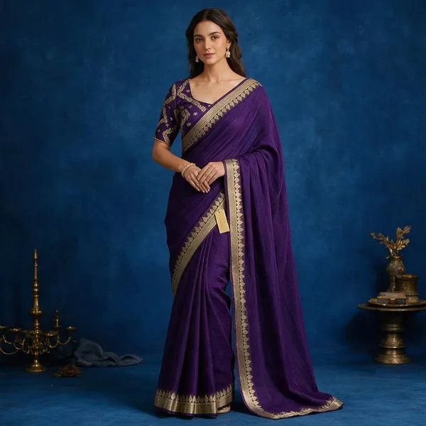 Blue_Chinon_Chiffon_Saree_With_Zari_Weaving_Border