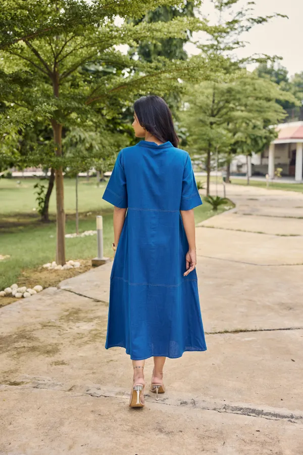 Royal_Blue_Cotton_Flex_Relaxed_Fit_Embroidered_Shirt_Dress_For_Women