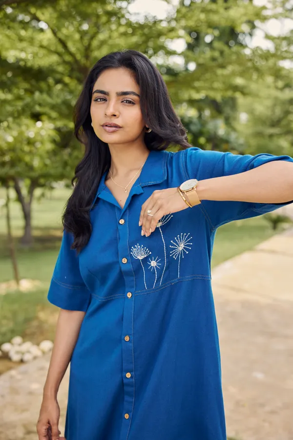 Royal_Blue_Cotton_Flex_Relaxed_Fit_Embroidered_Shirt_Dress_For_Women
