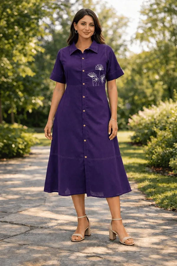 Deep_Purple_Cotton_Flex_Relaxed_Fit_Embroidered_Midi_Dress_For_Women