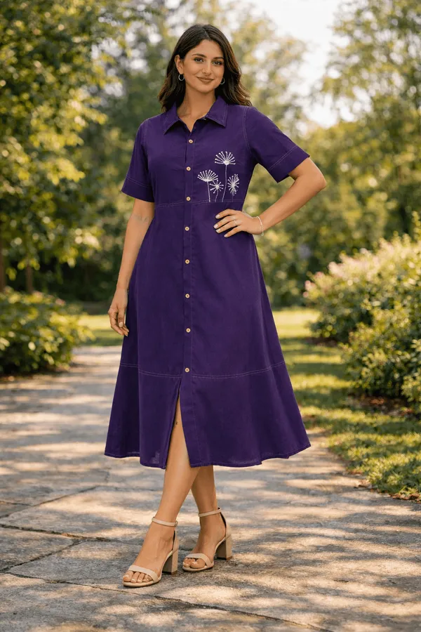Deep_Purple_Cotton_Flex_Relaxed_Fit_Embroidered_Midi_Dress_For_Women