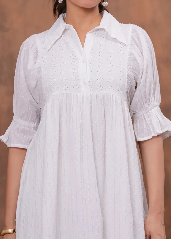 White_Cotton_Schiffli_A-Line_Puff_Sleeve_Midi_Dress_For_Women