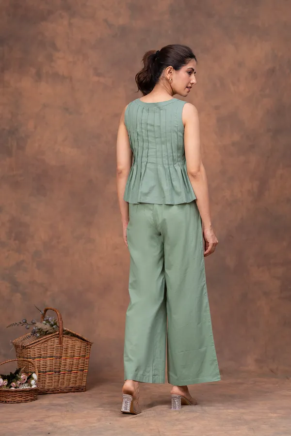 Mint_Green_Cotton_Cambric_Pleated_Sleeveless_Co-Ord_Set_For_Women