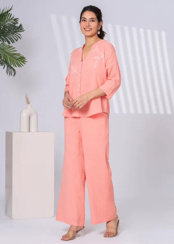 Peach_Katha_Cotton_Relaxed_Fit_Embroidered_Co-Ord_Set_For_Women