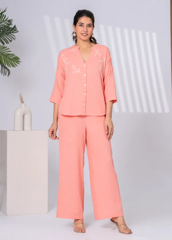 Peach_Katha_Cotton_Relaxed_Fit_Embroidered_Co-Ord_Set_For_Women