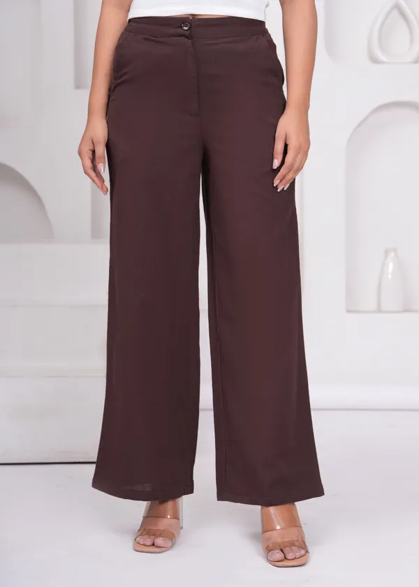 Coffee_Brown_Cotton_Flex_Wide_Leg_Trousers_For_Women
